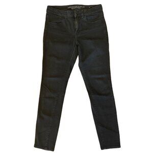 American Eagle Outfitters Womens Black Skinny Jeans Size 6 Short/Court Cotton Bl